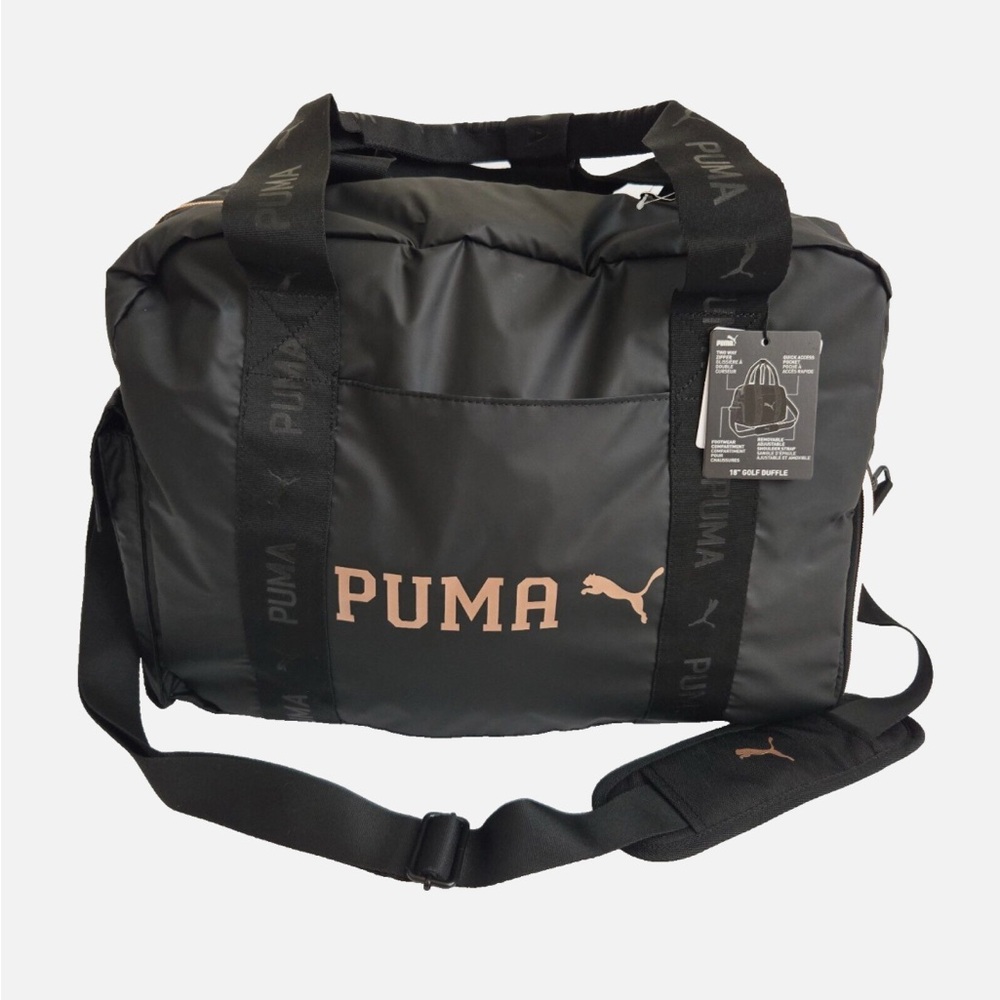 PUMA Bag 18” Golf Duffle Black Rose Gold NWT
